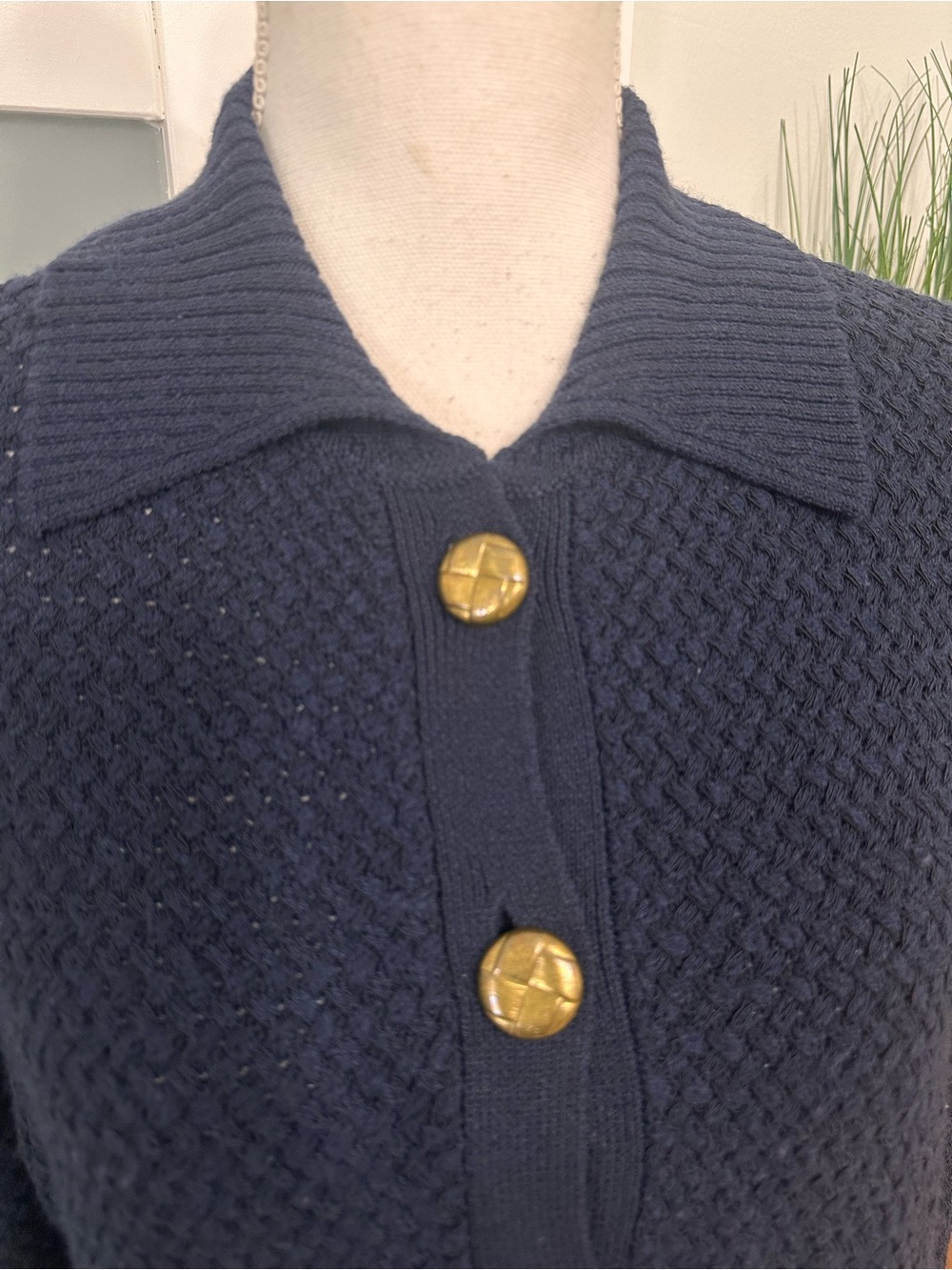 rag & bone Jax Cardigan Merino Wool Blend Navy Blue Button Front Medium Luxury - Picture 3 of 11